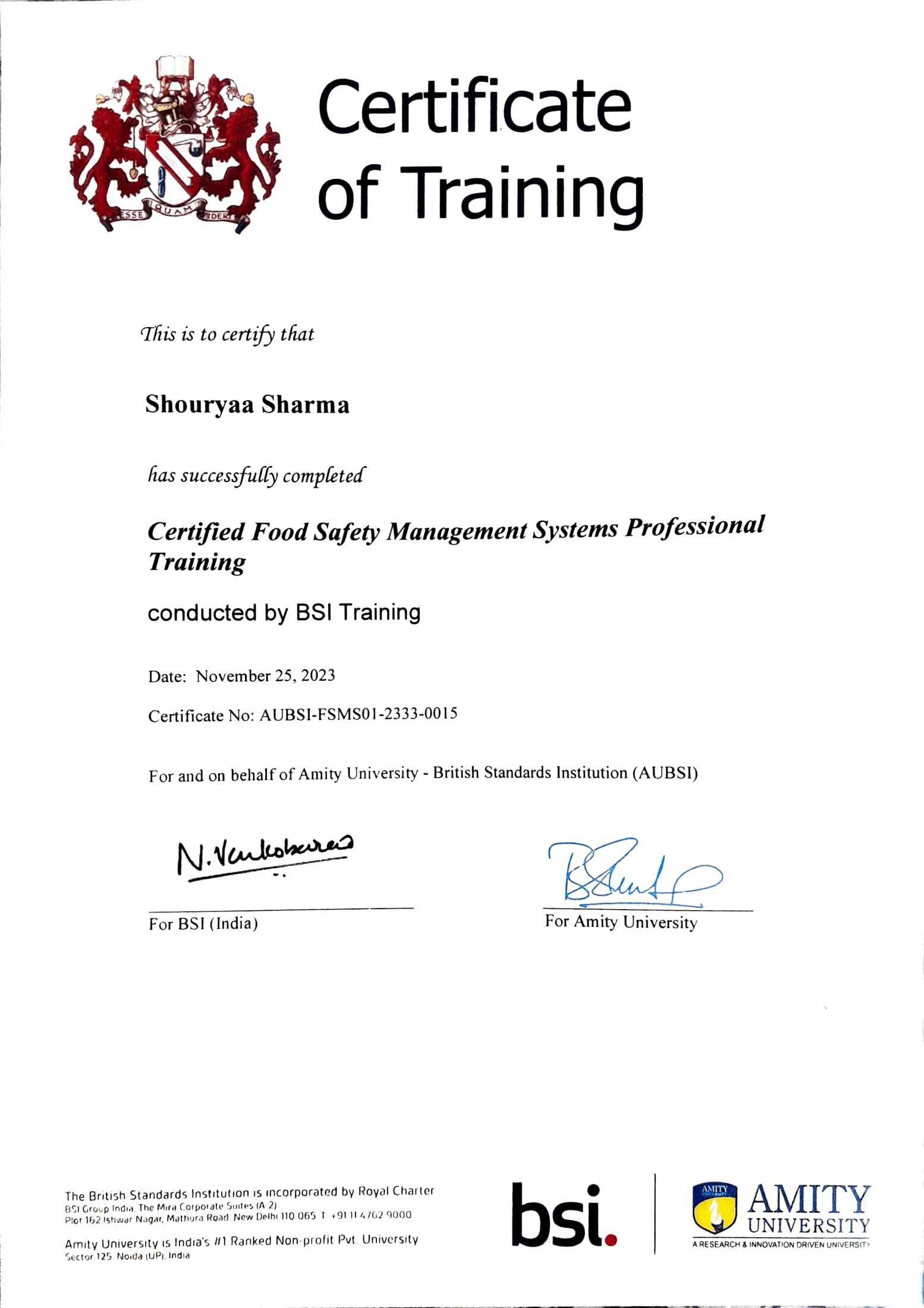 Food Safety Management System