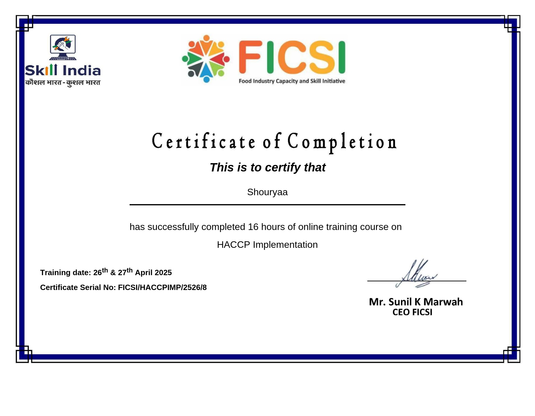 HACCP Implementation